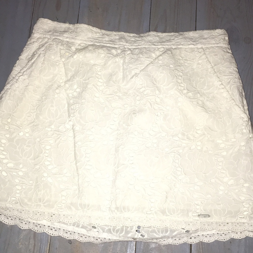 White lace skirt